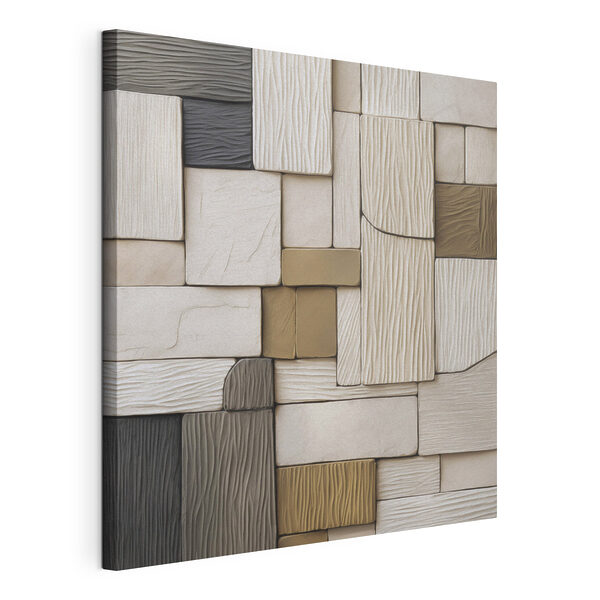 Wall of wood blocks