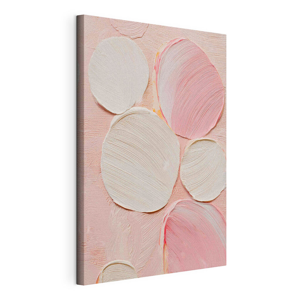 Group of white and pink circles