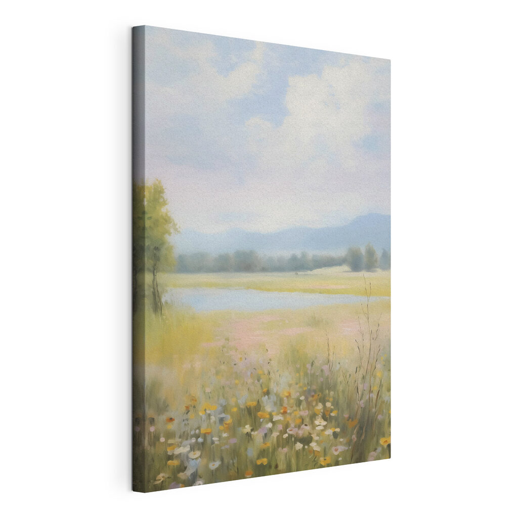 Field of flowers and trees Field of flowers and trees
