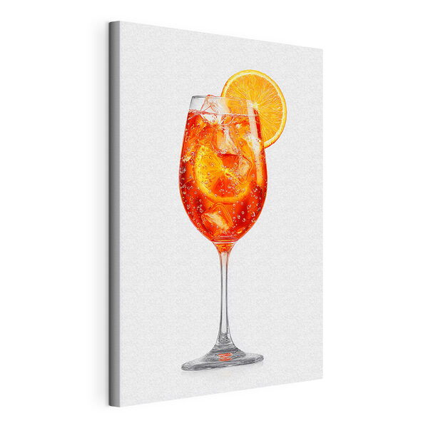 Glass of orange drink with ice and a slice of orange Glass of orange drink with ice and a slice of orange