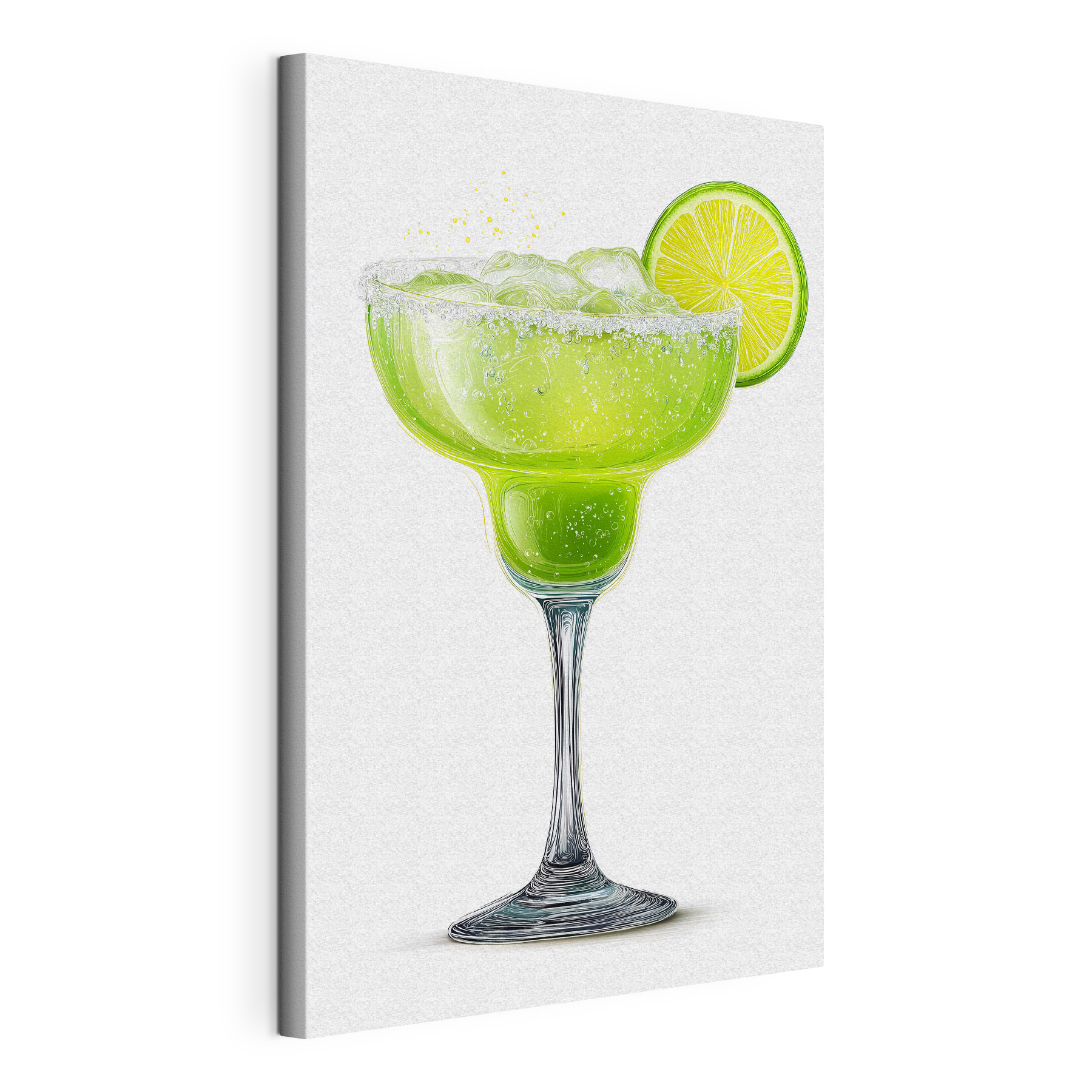 Glass with a drink and lime wedge