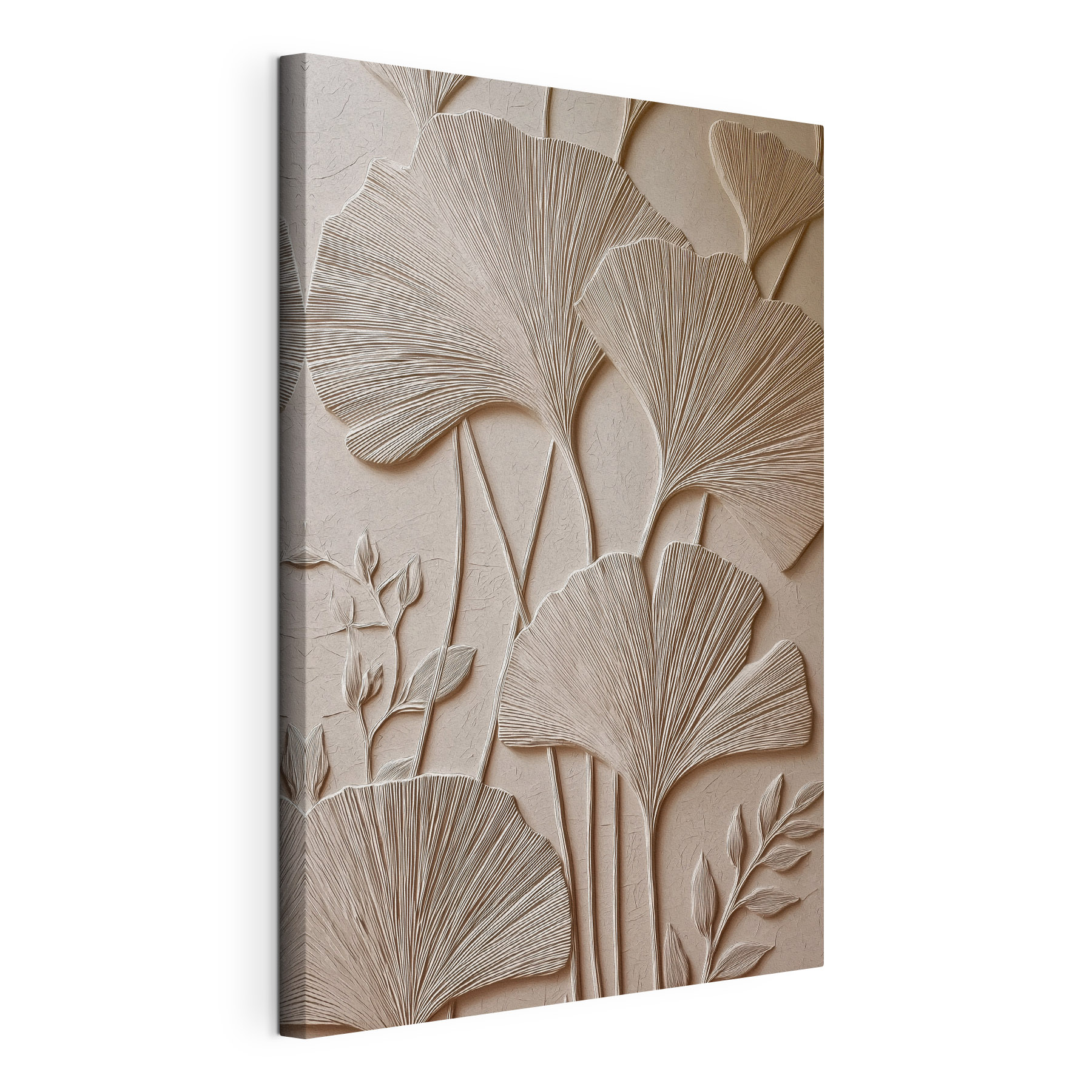 Wall art with leaves and flowers