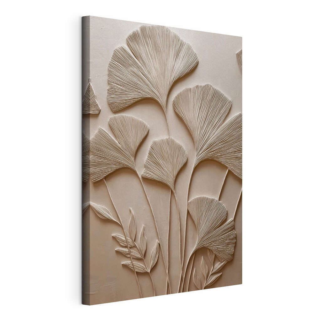 Wall art with leaves and flowers