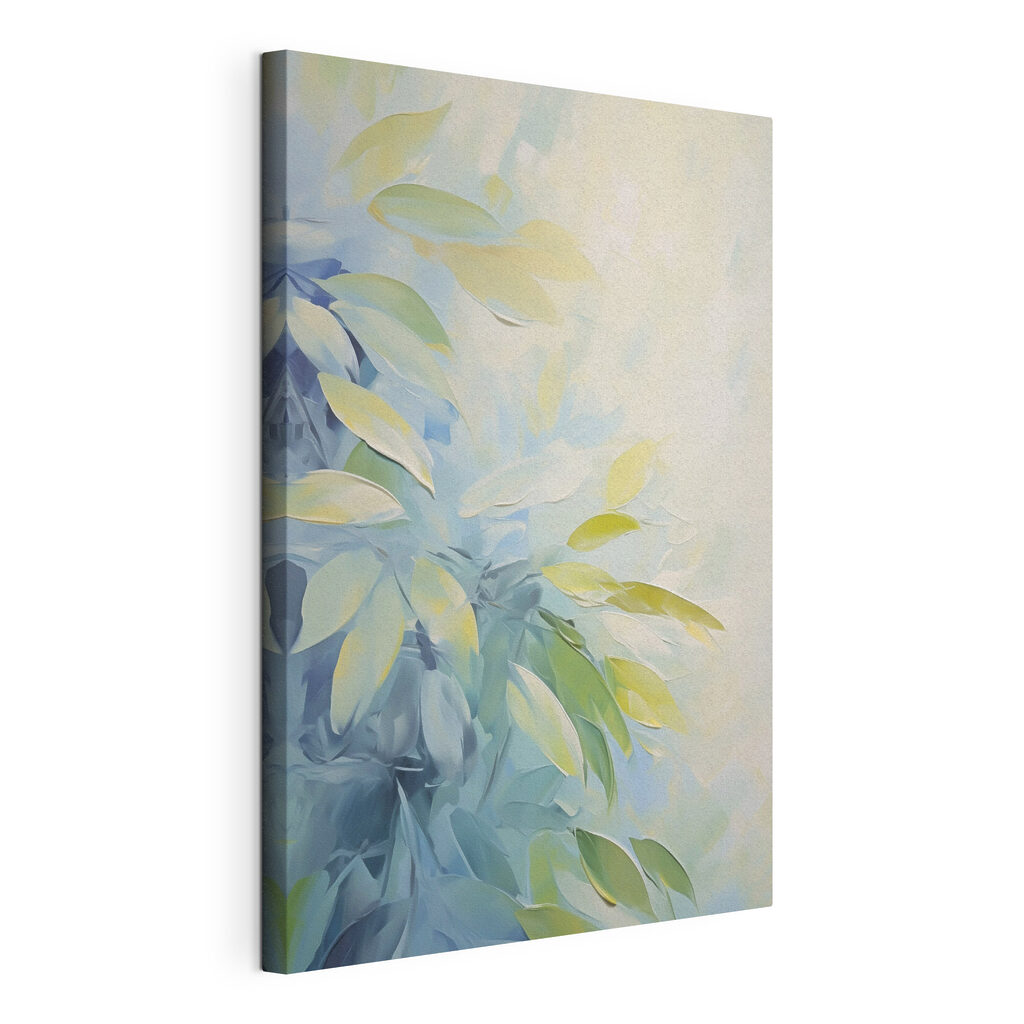 Painting of leaves on a white surface Painting of leaves on a white surface