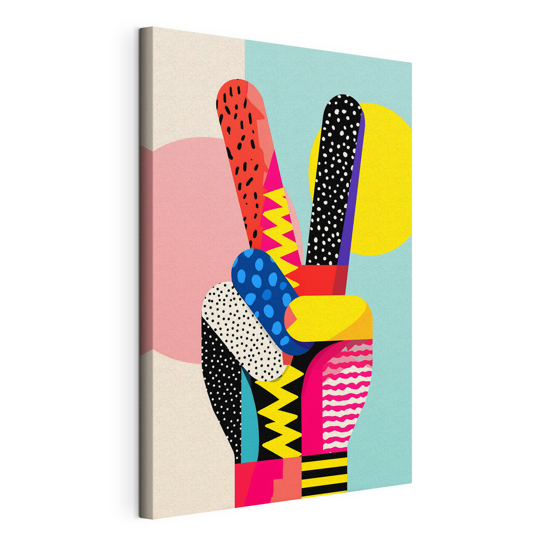 Hand with different colored shapes