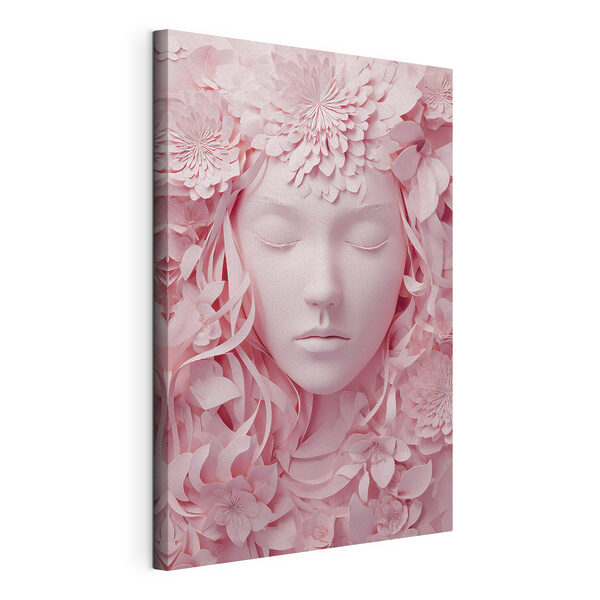 Face made of paper flowers Face made of paper flowers