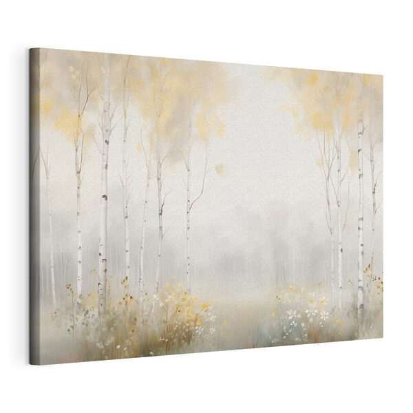 Dipinto raffigurante una foresta con alberi e fiori Quadri Dipinto raffigurante una foresta con alberi e fiori