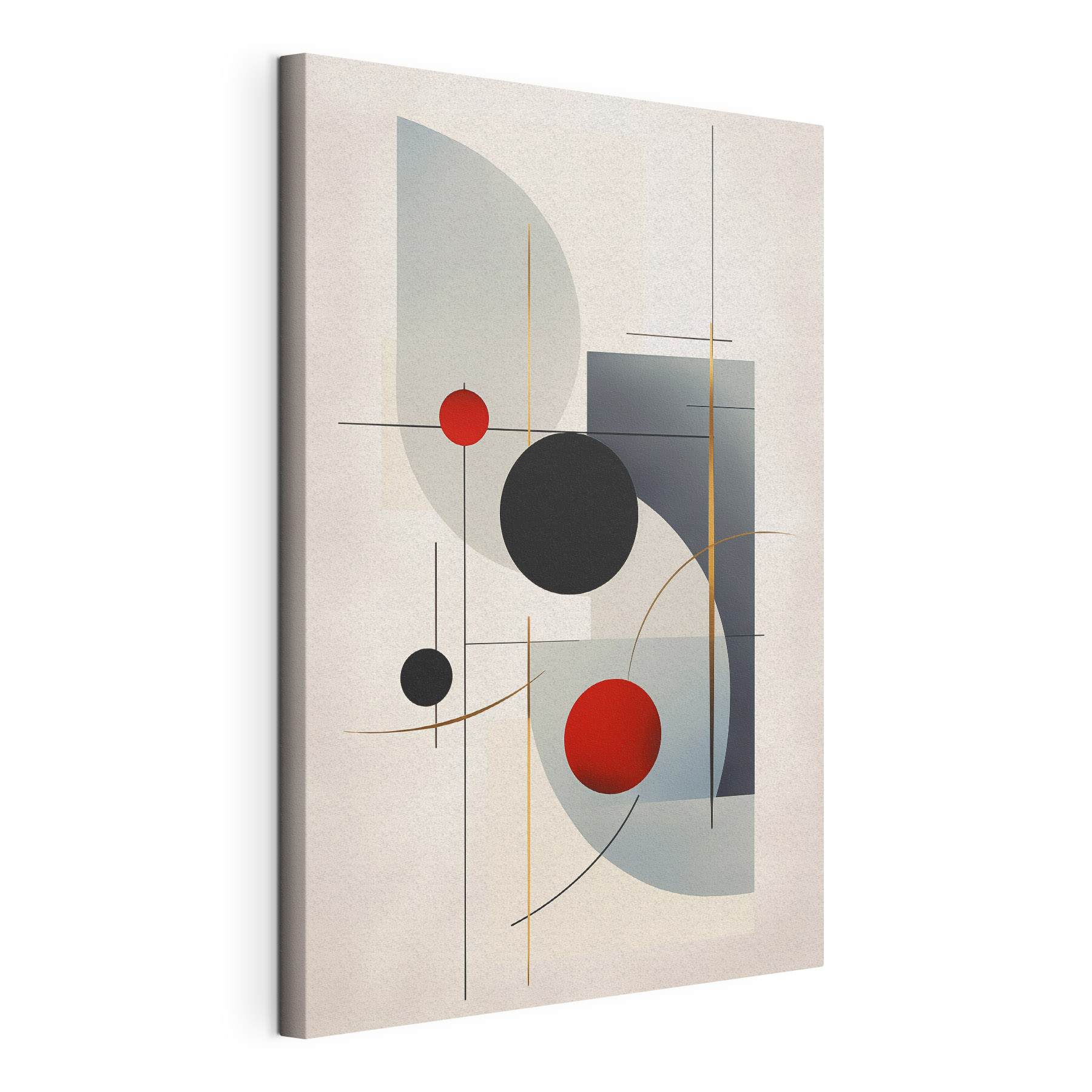 Black red and grey circles and squares