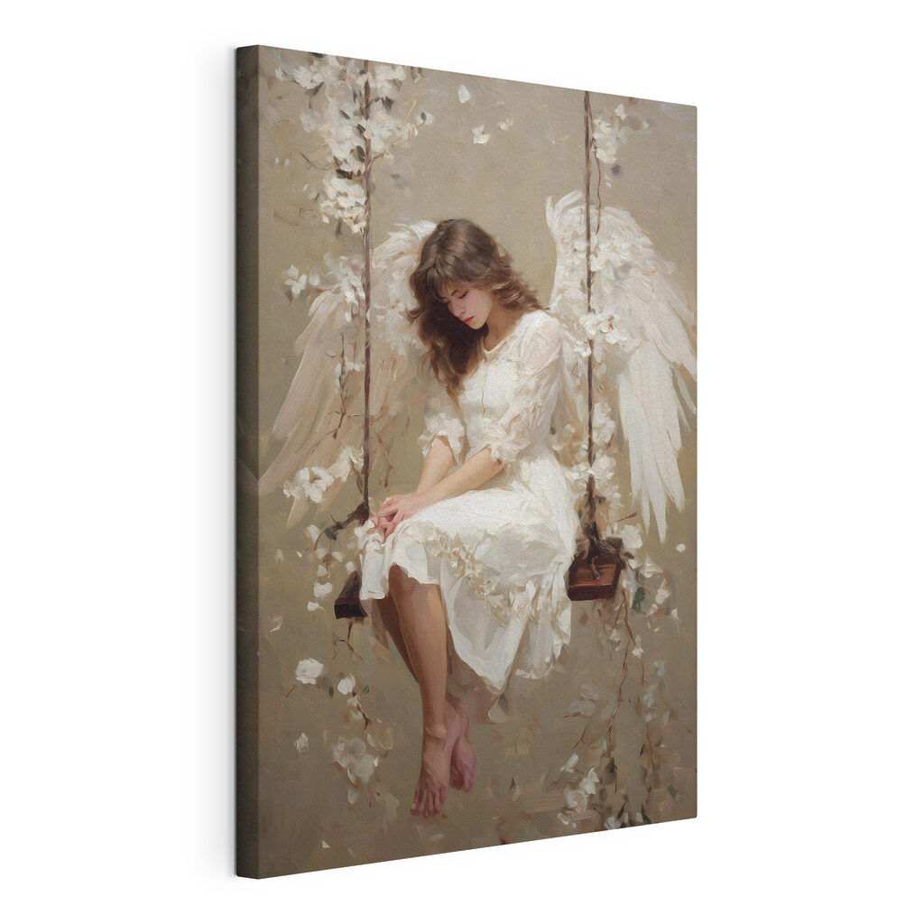 Painting of a woman sitting on a swing