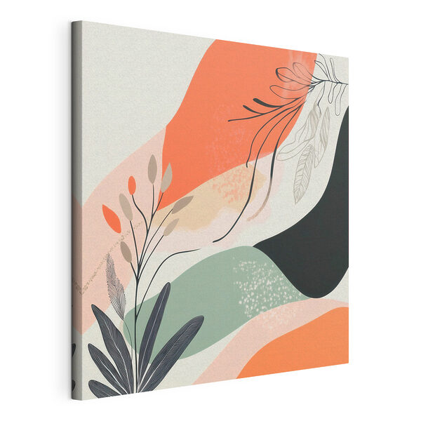 Colorful art with leaves and shapes