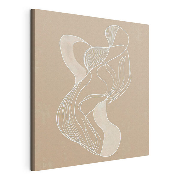 White line drawing on a tan background White line drawing on a tan background