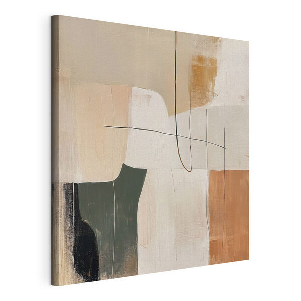 Quadri Dipinto in stile artistico bianco e marrone
