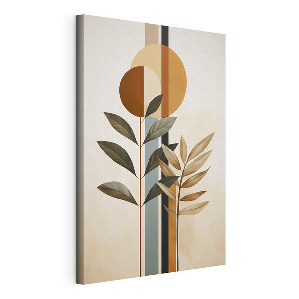Plant with leaves and circles