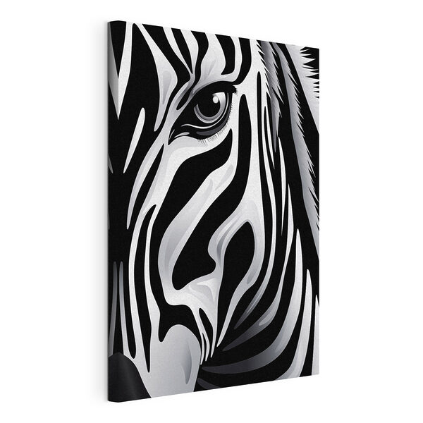 Majestic zebra in monochrome style