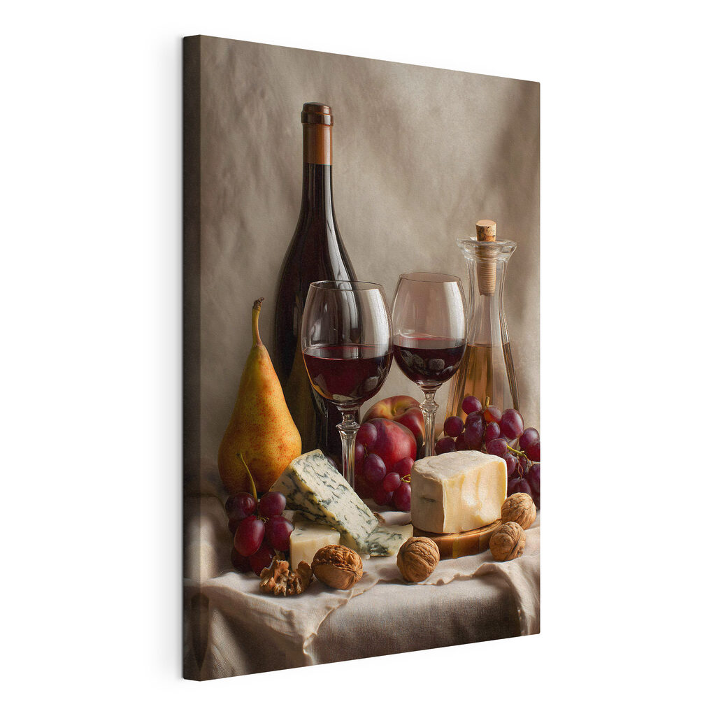 Wine bottle and glasses of wine