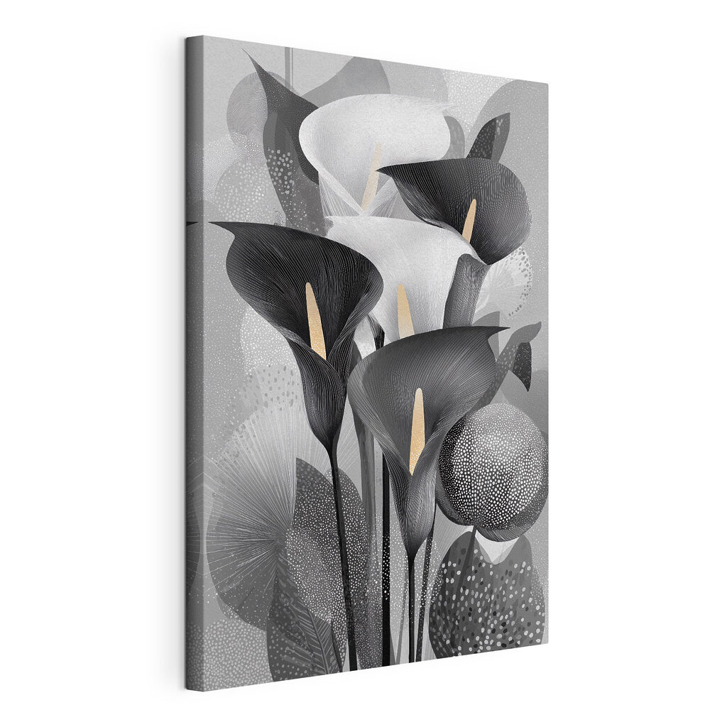 Group of black and white flowers Group of black and white flowers