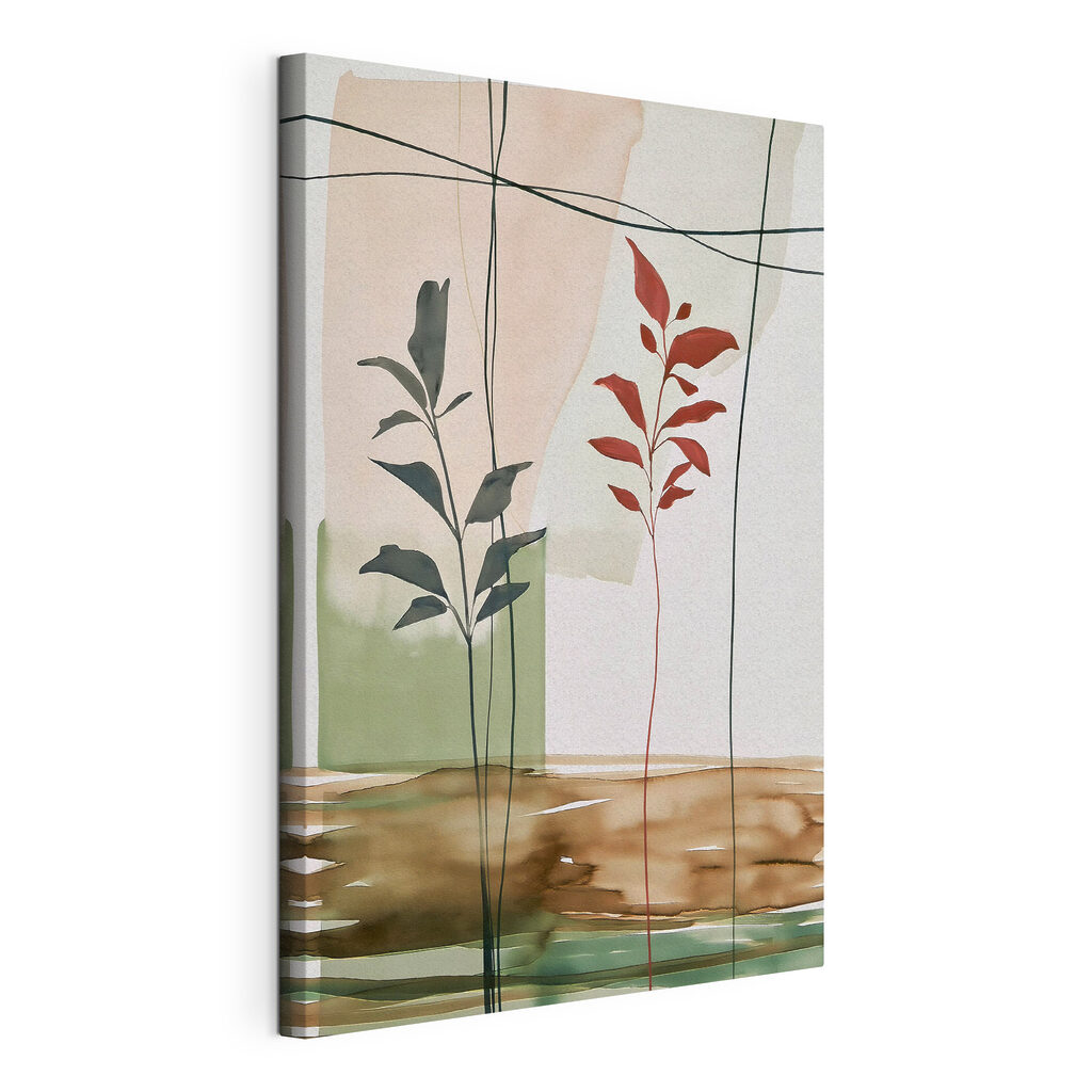 Painting of leaves and a plant