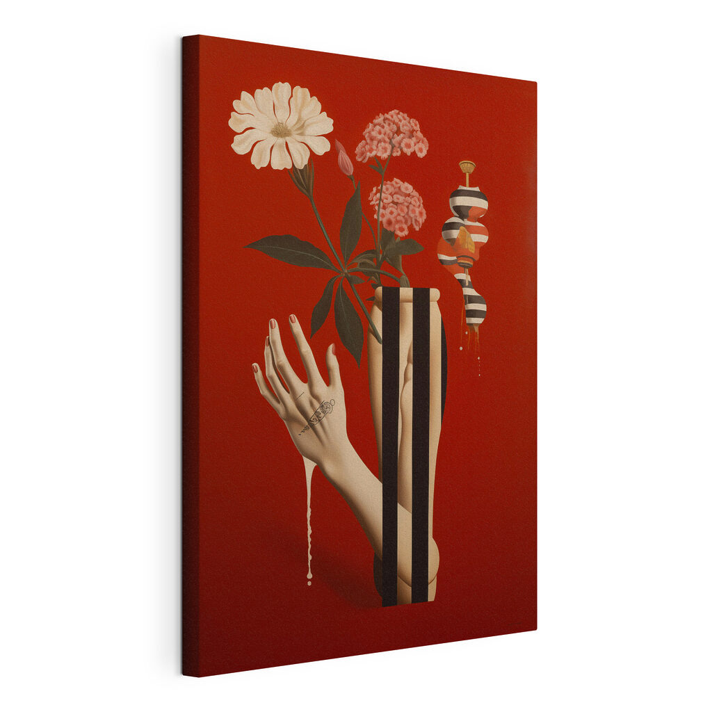 Poster with a hand and flowers