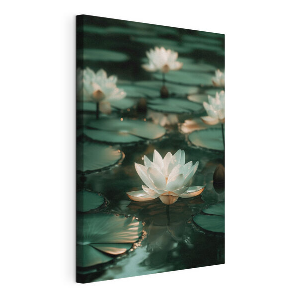 White flower on water White flower on water