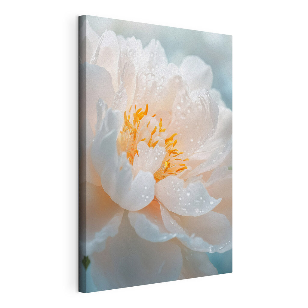 Delicate petals adorned with morning droplets Delicate petals adorned with morning droplets