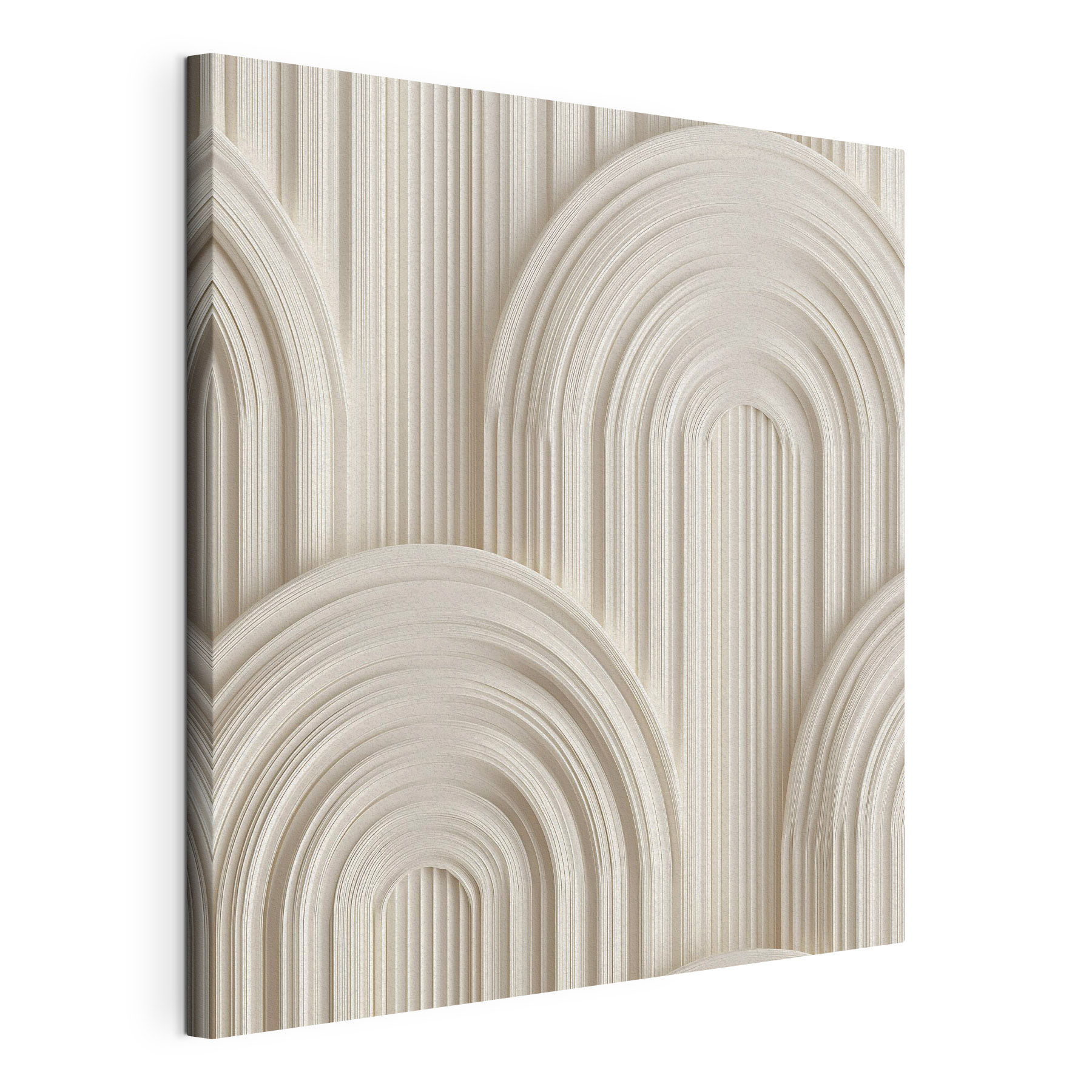White wall with curved shapes White wall with curved shapes