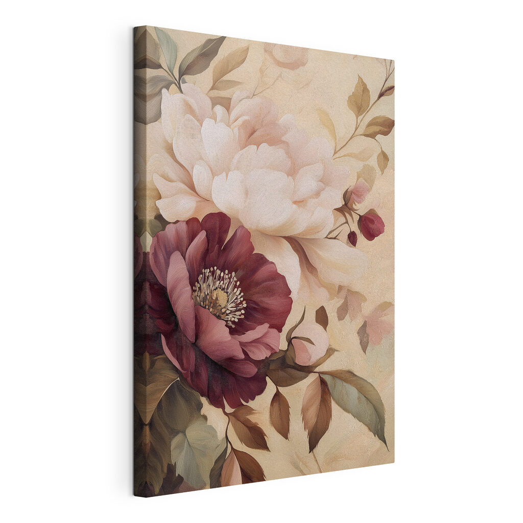 - Lush blooms in soft pastel hues - Lush blooms in soft pastel hues