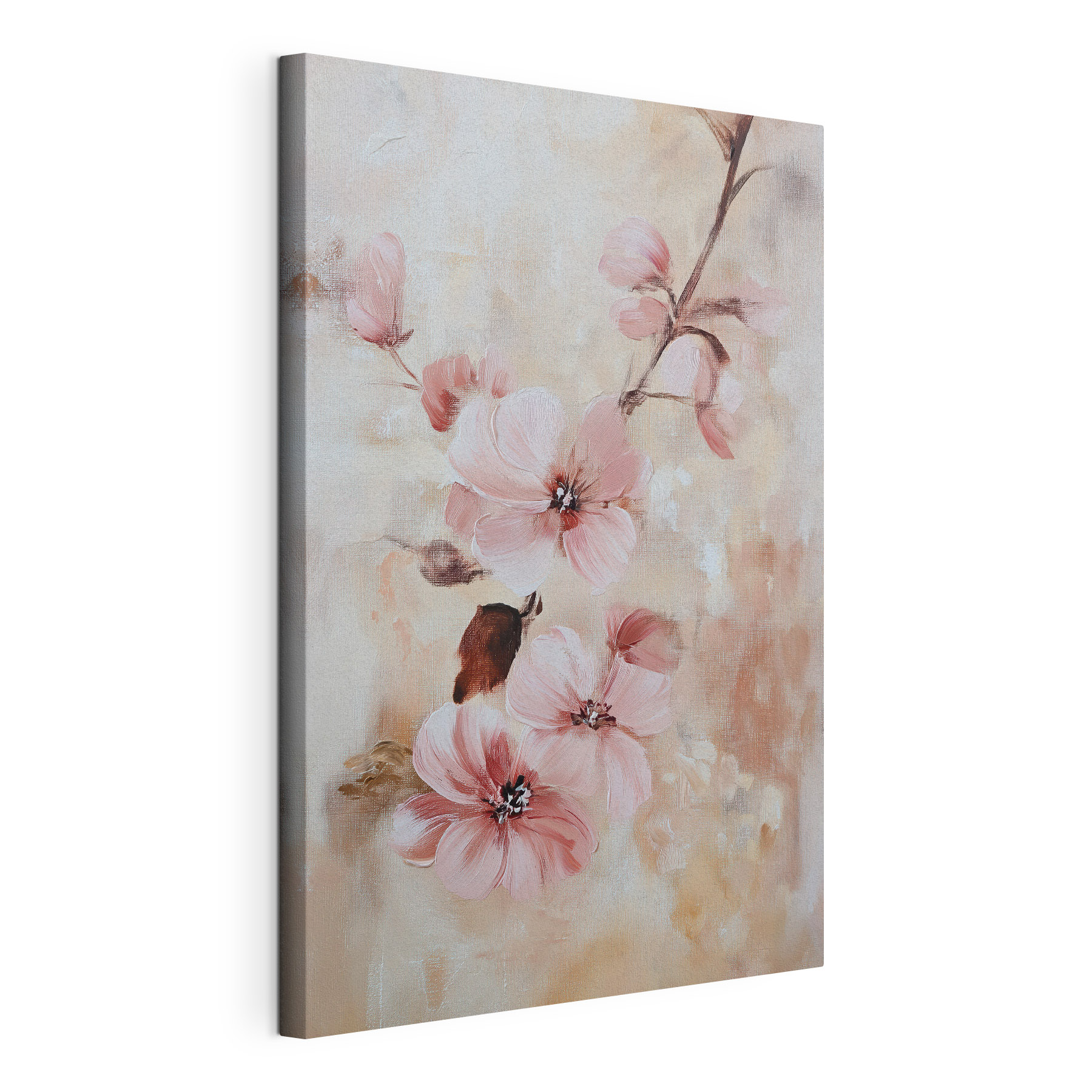 Painting of flowers on a branch