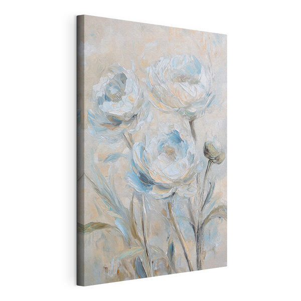 Painting of flowers on a white surface