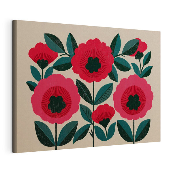 Painting of flowers and leaves