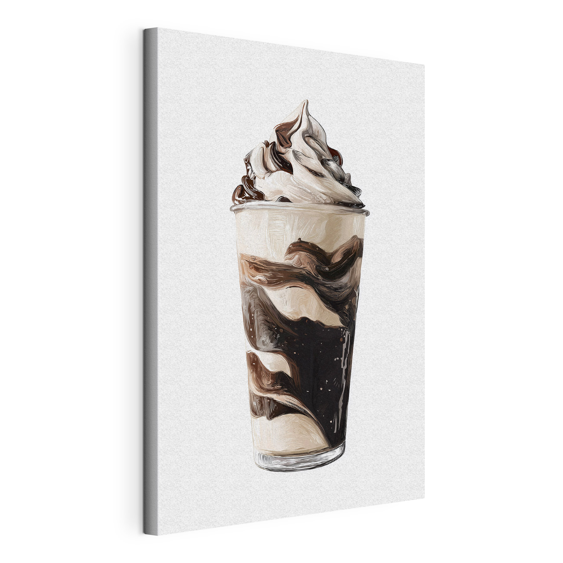 Chocolate and vanilla ice cream in a cup