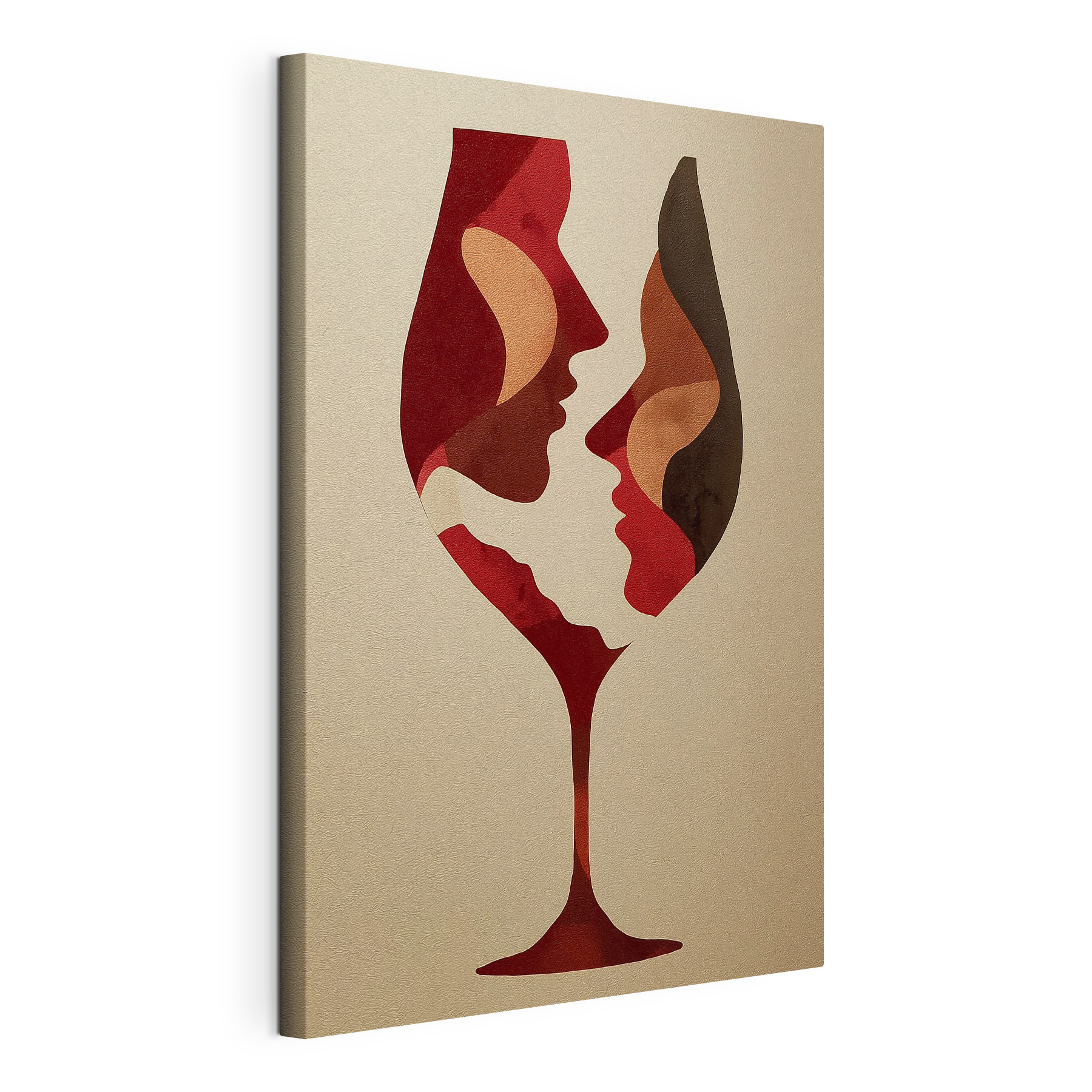 Wine glass with faces in it Wine glass with faces in it