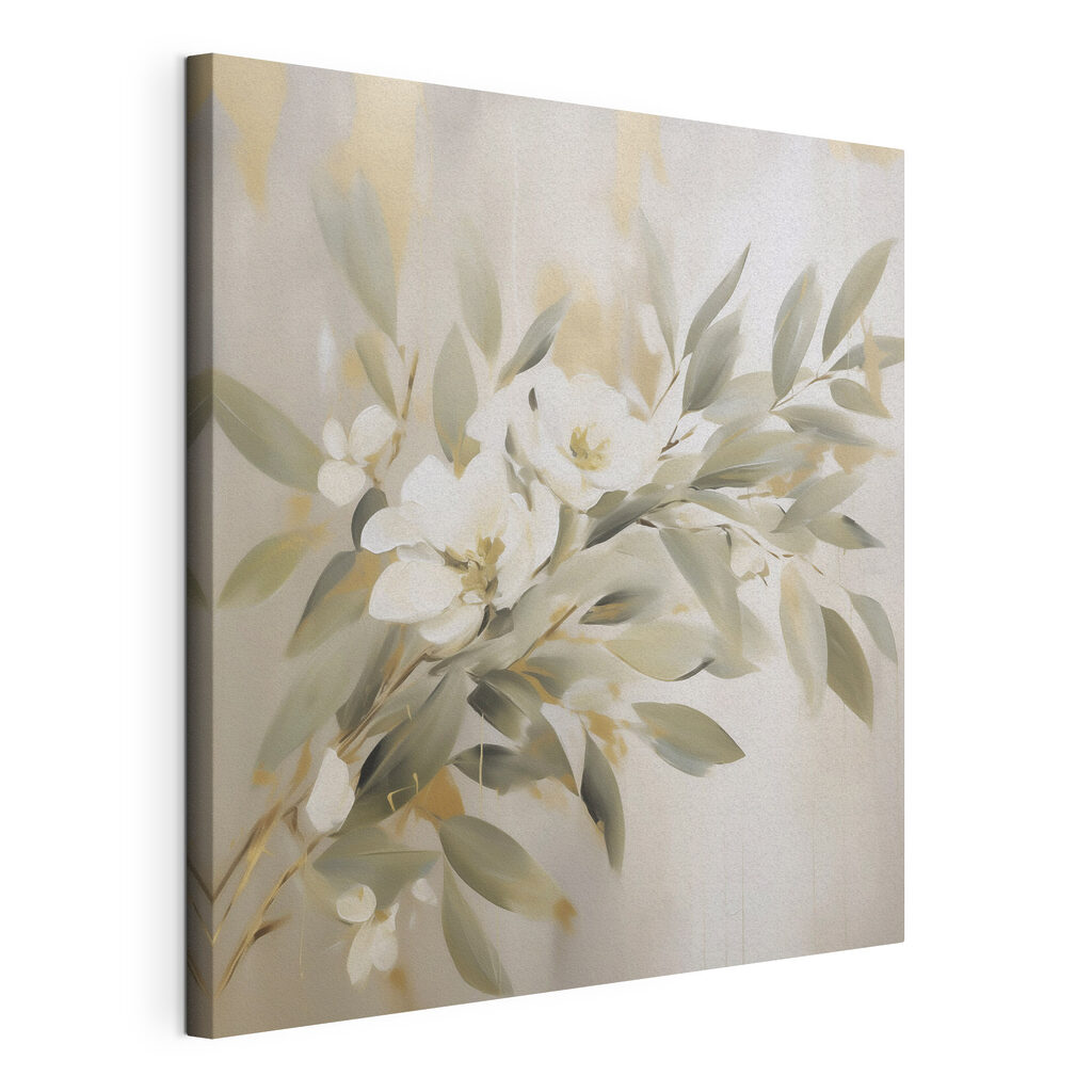 Painting of flowers and leaves