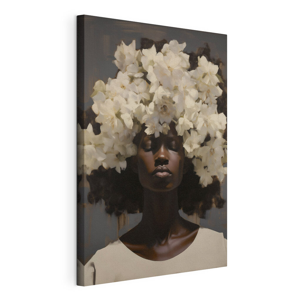 Woman with flowers on her head Woman with flowers on her head