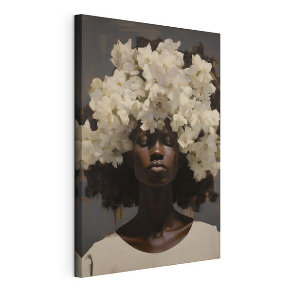 Quadri Donna con dei fiori in testa