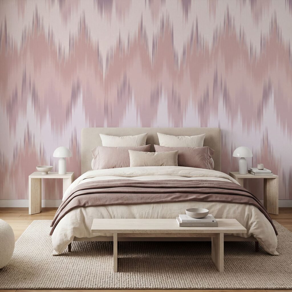 Motivo a zigzag rosa e bianco