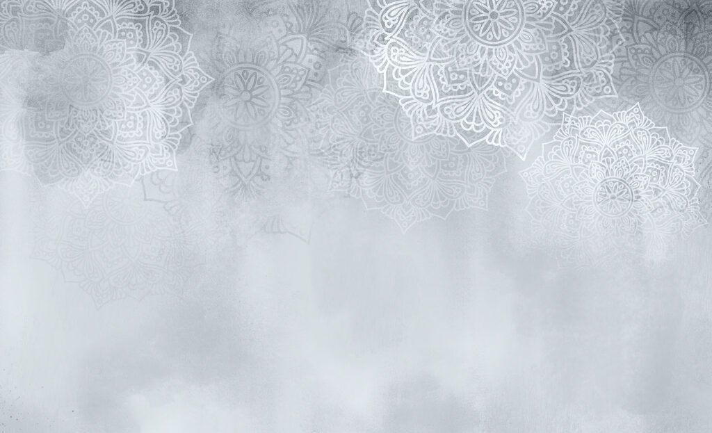 White and grey background with white mandalas White and grey background with white mandalas