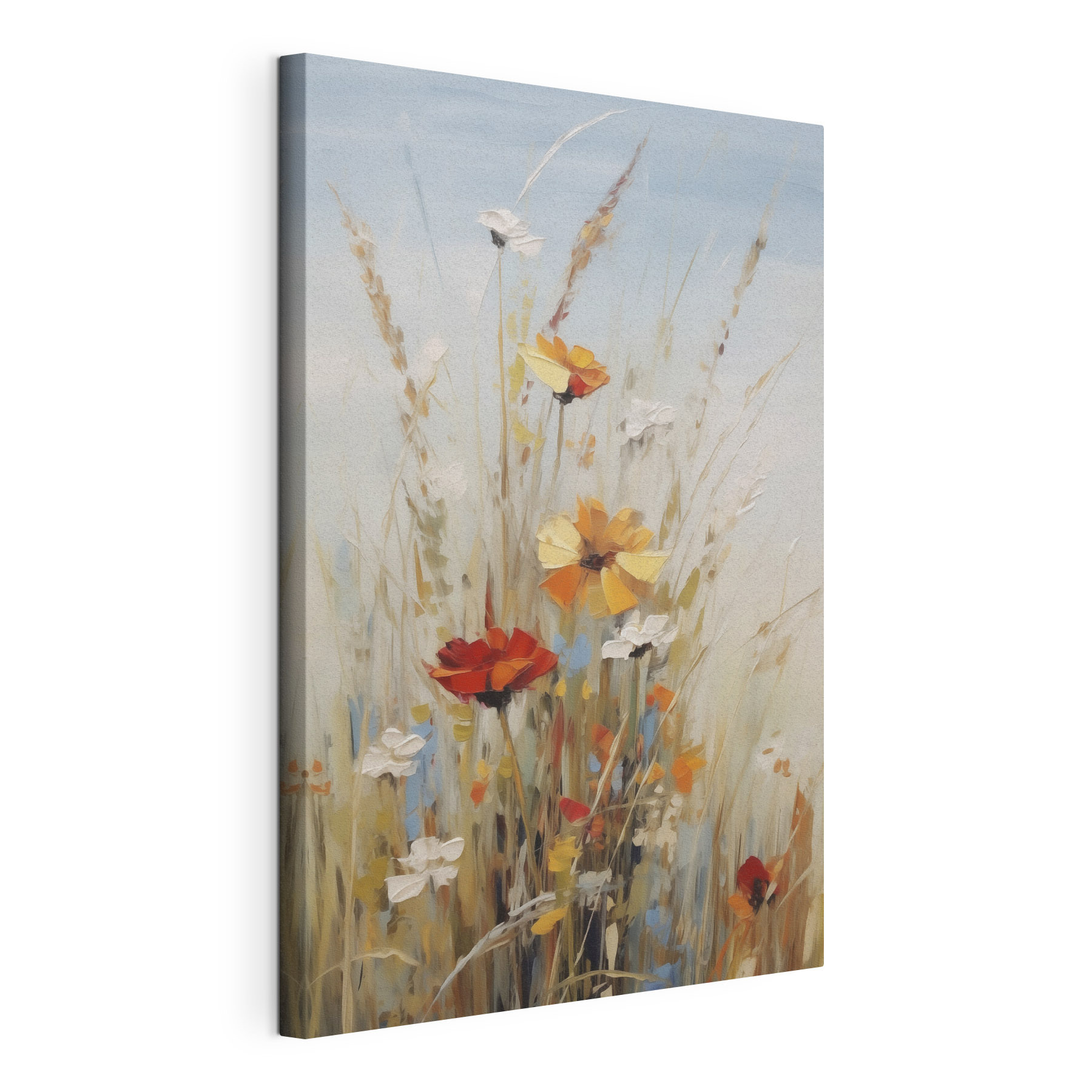 Painting of flowers in a field