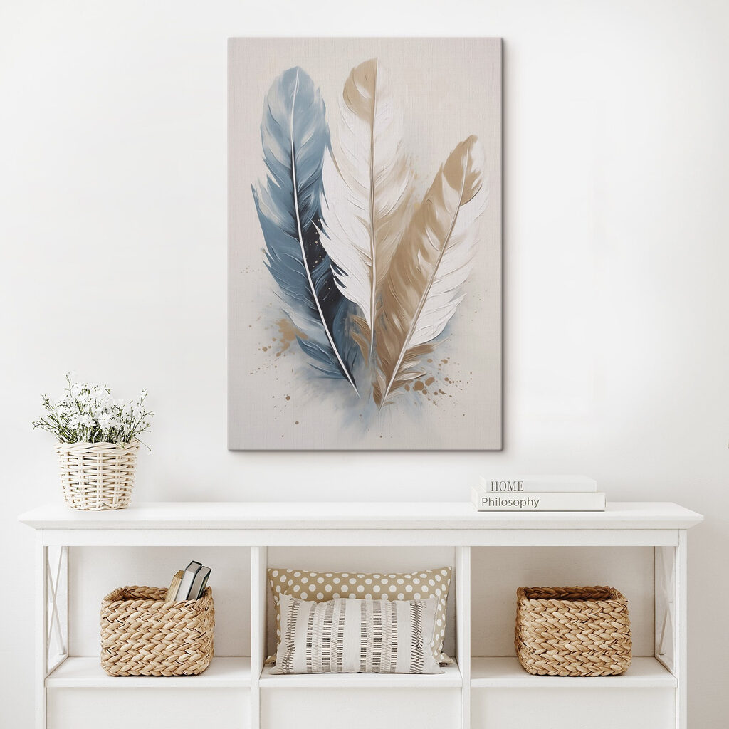 Colorful feathers on a soft background Colorful feathers on a soft background