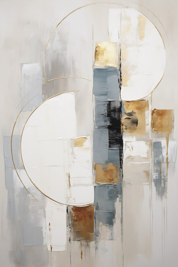 Abstract shapes in serene colors