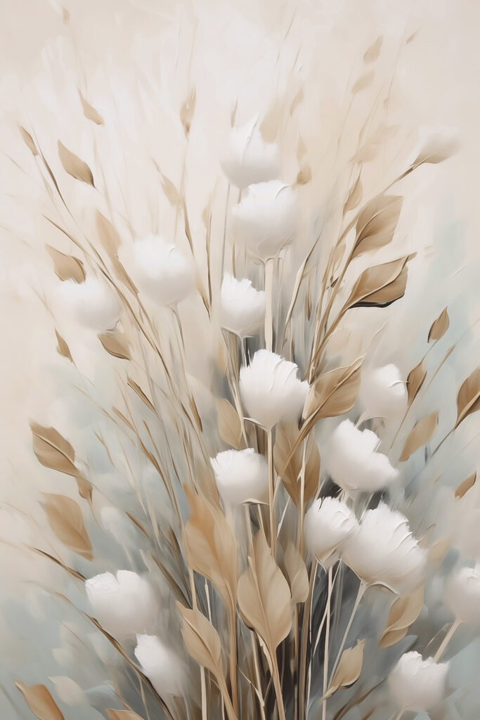 Painting of flowers and leaves Painting of flowers and leaves