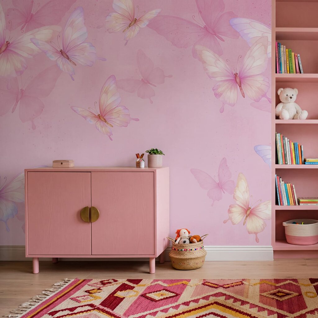 Sfondo rosa con farfalle Sfondo rosa con farfalle