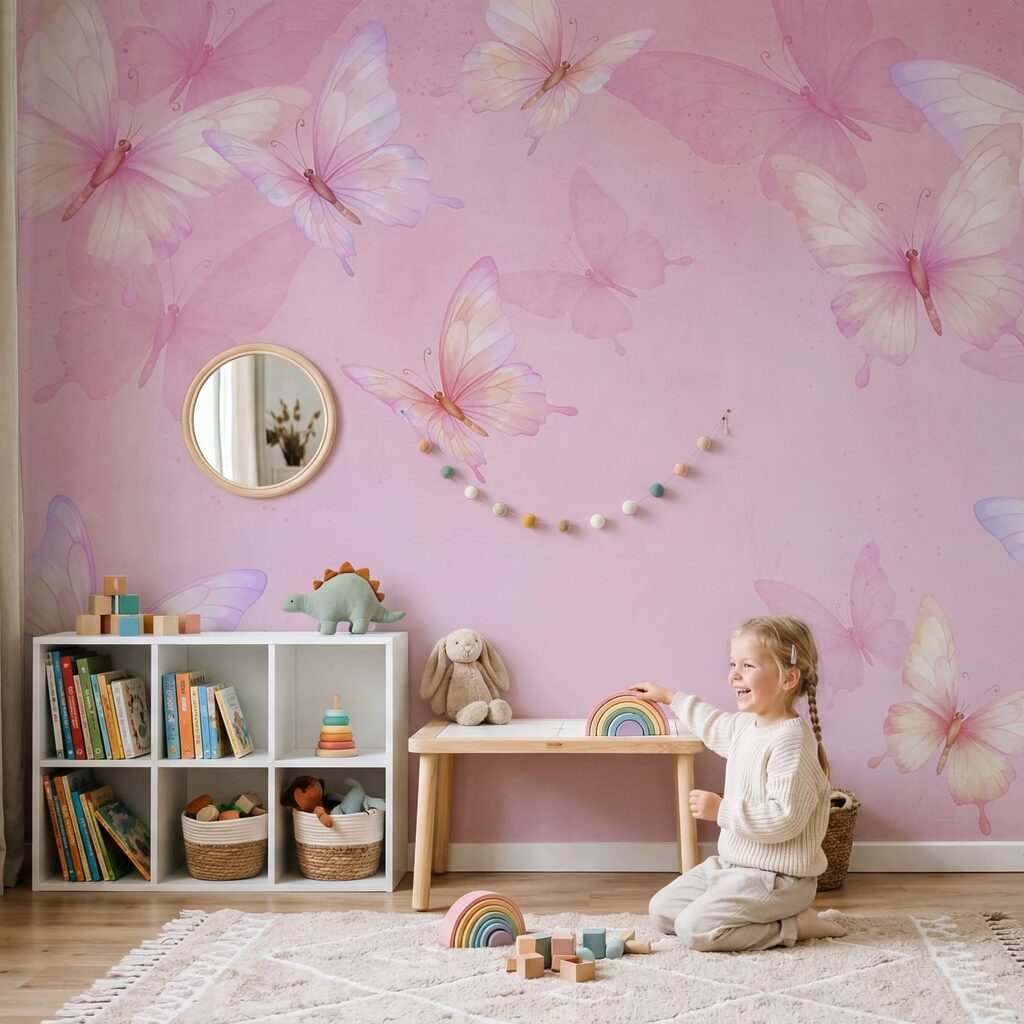 Sfondo rosa con farfalle Sfondo rosa con farfalle
