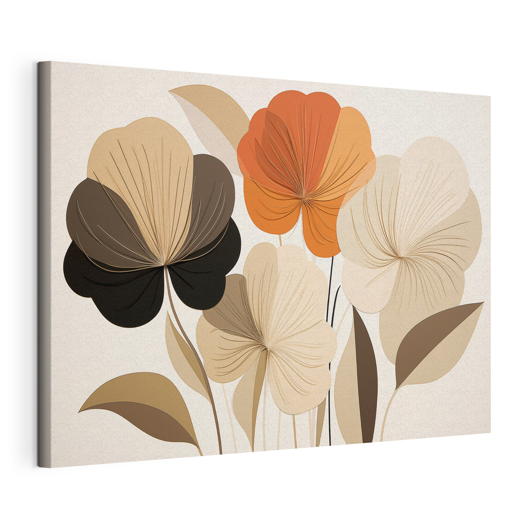 Group of flowers with leaves Group of flowers with leaves