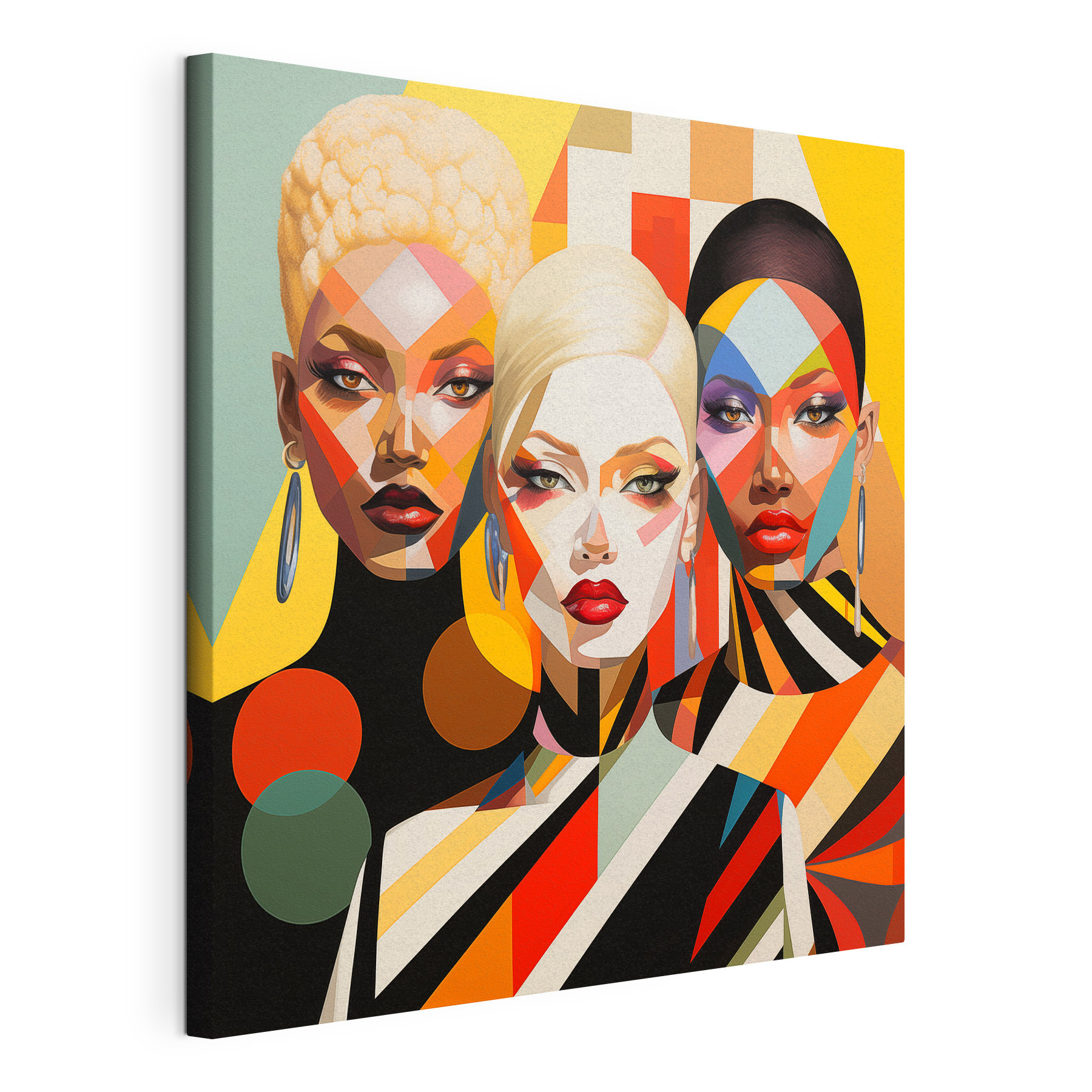 Group of women with different colored faces