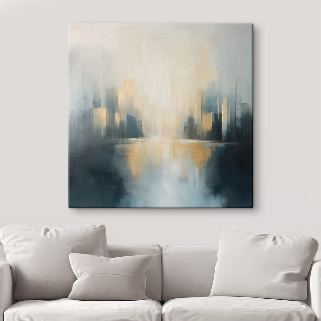 Cityscape with a river in the background Cityscape with a river in the background