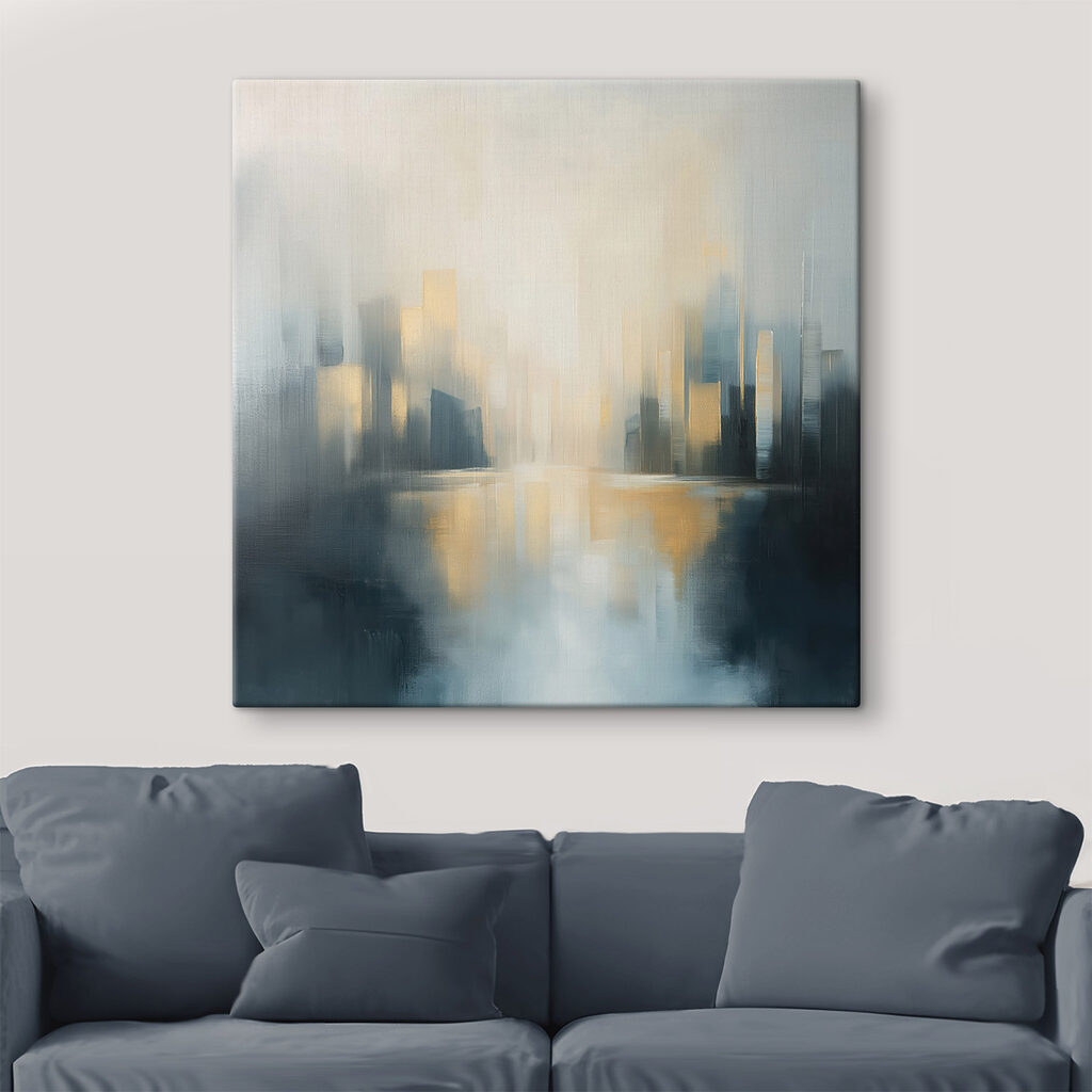 Cityscape with a river in the background Cityscape with a river in the background