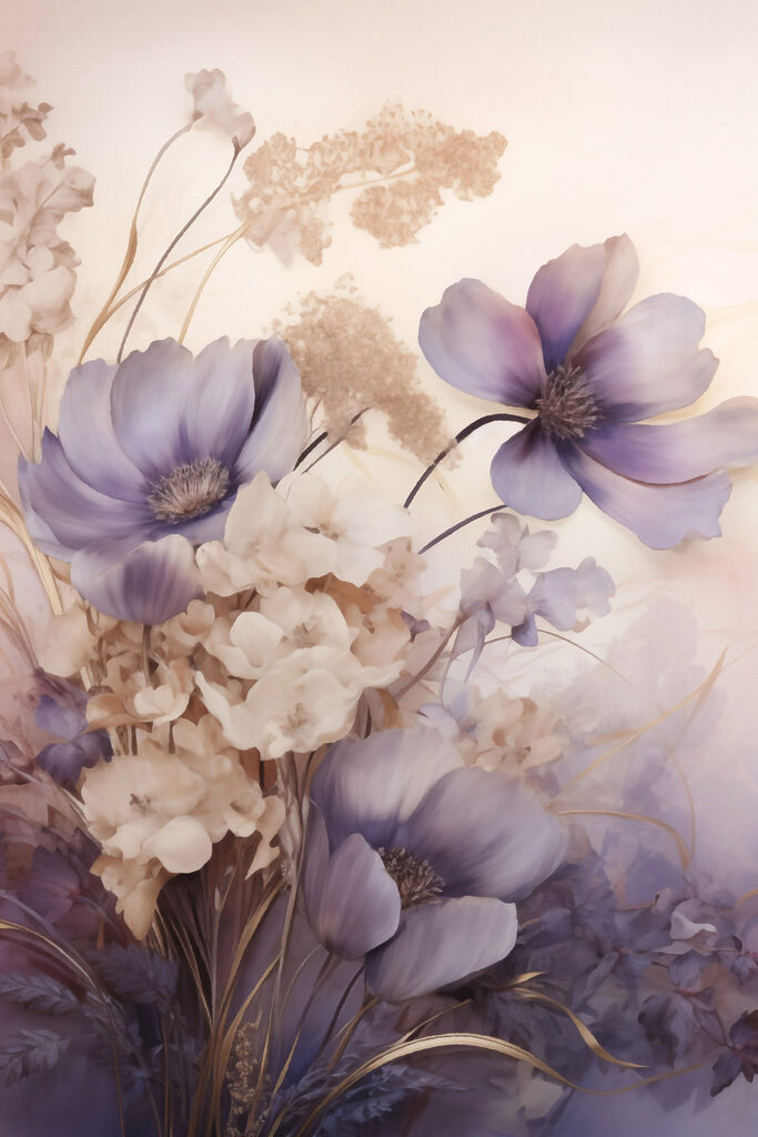 Delicate blooms in soft hues