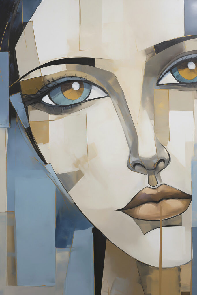 Painting of a woman's face Painting of a woman's face