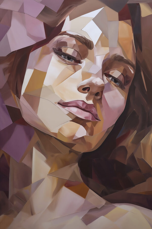 Woman's face with low polygons Woman's face with low polygons