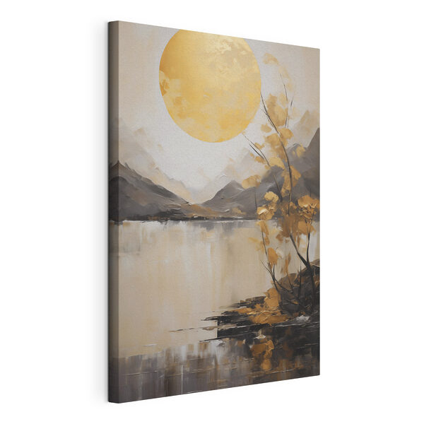 Painting of a tree and a lake